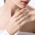 S925 Sterling Silver Triple Lucky Clover Moissanite Ring-0-1