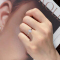 Sterling Silver 1ct Four-Prong Oval Moissanite Solitaire Engagement Ring-0-1