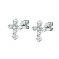 wholesale S925 Sterling Silver Cross Stud Earrings with Diamond Inlay, Trendy and Fashionable High-End Retro Jewelry-0-4