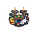wholesale Metal Material: S925 Ancient Silver Gold Plated Enamel Spring Lock, White Cat Ruyi Peace Lock Collarbone Chain DIY Accessory-0-4