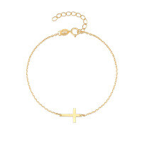 wholesale S925 Sterling Silver Creative Cross Bracelet For Women, Trendy Ins Style, Simple And Versatile Silver Jewelry Accessory-Gold 925 silver