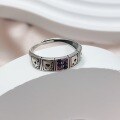 wholesale S925 Silver Poker Zirconia Vintage Ring for Women, Exaggerated Niche Design, Fashionable and Unique Open Adjustable Index Finger Ring-0-0