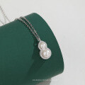 wholesale S925 Sterling Silver Freshwater Pearl Necklace with Winter Chinese-inspired Pendant Women's Designer Pendant Gourd Collarbone Chain Wholesale-0-3