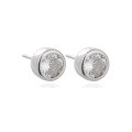 wholesale S925 Sterling Silver Smooth Bubble Stud Earrings for Women, Fashion Minimalist Elegant with Round Cubic Zirconia Inlaid, Suitable for Pierced Ears-0-4