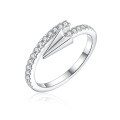 wholesale 925 Sterling Silver Cross-Border Popular Personality Adjustable Open Ring Niche Design Sense Stacking Ring for Women-0-0