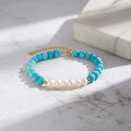 wholesale 14K Gold, S925 Sterling Silver, Turquoise, Natural Freshwater Pearl Adjustable Bracelet New Style-0-2
