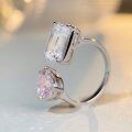 wholesale S925 Sterling Silver New Style Adjustable Ring with Pink Diamond for Women Wholesale, Ins Style-0-2