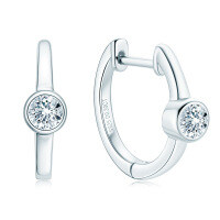 Sterling Silver French Luxury Hollow-Out Drop Pear-Cut Moissanite Earrings-K silver bezel [0.3 carat moissanite]  925 silver