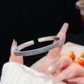 wholesale 9999 Pure Silver "Ocean Oath and Mountain Pledge" Bracelet – Chinese Trend Style, New Chinese Retro, High-End Aesthetic, Openable Bangle-0-4