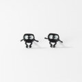 wholesale S925 silver black earrings, small fresh Korean-style cute minimalist cartoon little soot ball earrings M01397-0-2