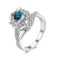 wholesale S925 Sterling Silver Cross-Border Exclusive D Color Moissanite Ring, 1 Carat Queen's Royal Style Engagement Ring for Women-0-8