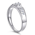 wholesale S925 silver men's wedding ring with precision-set zirconia, trendy silver jewelry, supports dropshipping for cross-border e-commerce in Europe and America-0-4