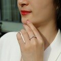 wholesale 925 Sterling Silver Minimalist Style Korean Fashion Moissanite Ring for Women, Small and Chic, Live Streaming Ready, Hot Selling New Arrival-0-3