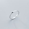 wholesale 925 Sterling Silver Twisted Thin Textured Small Square Thin Adjustable Bean Ring for Women J6700-0-3
