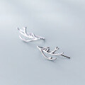 wholesale S925 sterling silver Christmas series minimalist line elegant antler ear hook reindeer earrings G2393-0-2