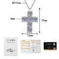 S925 Silver Moissanite Cross Pendant Necklace, Korean Light Luxury Design-0-6