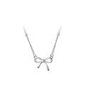 wholesale S925 Sterling Silver Bow Short Collarbone Chain Korean Style Sweet Minimalist Niche Necklace D9422-0-4
