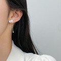wholesale 999 Silver Exquisite New Chinese Style Literary Retro Plum Blossom Tassel Earrings M06065-0-1