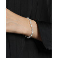 wholesale S925 sterling silver 1002 Korean version ins niche design geometric broken silver threaded bead textured chain bracelet for women-0-3
