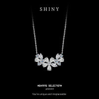 Metal Diamond Flower Cherry Blossom Pendant Necklace for Women-S925 Sterling Silver  925 Silver