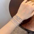 wholesale S925 Sterling Silver Light Luxury Geometric Row Diamond Design Fashionable High-End Pear-Shaped Summer Bracelet for Women-0-3
