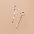 wholesale Metal: S925 Silver Summer minimalist single stick earrings long straight bar line women's Korean style ear accessories G9879-0-0