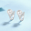 wholesale PT950 gold-plated S925 silver freshwater pearl ear clips with moissanite, high-end style, hot-selling ready for wholesale-0-0