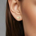 wholesale S925 Sterling Silver Zircon Evil Eye Ear Studs Fashion Exquisite Small Minimalist Design Elegant Earrings-0-3