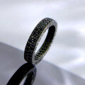 wholesale 925 Silver Zhuo Zhifan Jewelry NewBlack Diamond Row Ring InsStackable Row Diamond Ring Wish-0-1