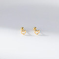 wholesale S925 Sterling Silver Fresh Sweet Ins Style Niche Design Exquisite Hollow Heart Earrings M06445-0-2