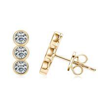 Sterling Silver Square Moissanite Stud Earrings for Women-U-style [Clearance Sale with Free Shipping] K Gold  925 Silver