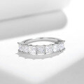 wholesale S925 Sterling Silver 35mm Princess Cut Moissanite Ring for Women, Everyday Versatile Style, Popular on Instagram for Cross-Border Independent Websites-0-2