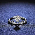 Silver Moissanite Princess Crown Ring for Live Streaming Supply-0-0