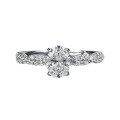 Sterling Silver Rotating Ballet Oval Cushion High Carbon Moissanite One-Carat Solitaire Ring Setting-0-3