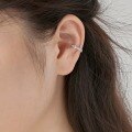 wholesale S925 Sterling Silver Light Luxury Ins Style Ear Clips for Women, Circular Row Diamond Design, Minimalist Geometric Earrings with a Sense of Advanced Fashion-0-3
