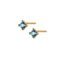 wholesale S925 silver minimalist single diamond stud earrings with four-prong setting in sky blue, designed for all-day wear, G8534-0-4