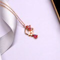 wholesale 925 Silver Japanese Rose Gold Floral Shell Pendant Necklace, New Drop-shaped Collarbone Chain for Women-0-3