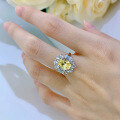 wholesale S925 Silver New Style Simulated Diamond Oval 7*10mm Cut Floral Round Point Bottom Ring-0-3