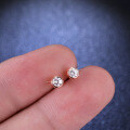 Rose Gold S925 Silver T-Bubble Earrings with Moissanite for Women-0-3