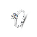 wholesale S925 Sterling Silver 1 Carat Six-Prong Solitaire Ring, Wedding Proposal Minimalist Live Streaming Trendy Moissanite Ring, Ready-to-Ship Wholesale-0-4