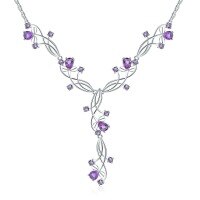 wholesale 925 Sterling Silver Luxurious Natural Gemstone Necklace for Women, High-End Elegance with Genuine Amethyst, Perfect for Banquet and Stylish Outfit Pairing-Green Agate>925 Silver