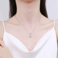 S925 Silver Four-Leaf Clover Necklace with Moissanite Pendant-0-2
