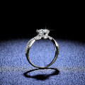 S925 Sterling Silver Moissanite Ring, High-End Ladies' Hollow Six-Claw Classic Proposal-0-0