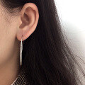wholesale S925 Sterling Silver New European and American Minimalist Long Earrings Wholesale-0-0