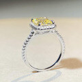 wholesale S925 Sterling Silver Popular Style Radiant Cut Ice Flower Zirconia Colored Gem High Carbon Diamond Ring-0-3
