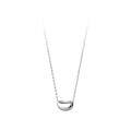 wholesale Metal Material S925 Sterling Silver Simple Smooth Silver Bean Necklace Korean Version Small Fresh Autumn Sweet Collarbone Chain D8970-0-4