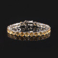 wholesale S925 Sterling Silver Cross-Border New White Topaz Tennis Chain 3/4/5/6mm with Natural Citrine Gemstone Bracelet-0-0