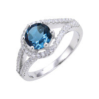 wholesale S925 Sterling Silver Cross-Border Hot-Selling Multicolored Gemstone Natural Emerald Ring with Crystal and Sapphire, Unisex-Natural Amethyst Ring>US Size 9