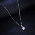 925 Silver 1ct Moissanite Three-Prong Pendant Necklace, Women's Classic-0-1