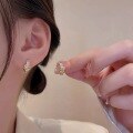wholesale S925 Sterling Silver Knot Earrings with Diamonds for Women, New Arrival Trendy Fashion Versatile Spring Summer Earrings-0-0